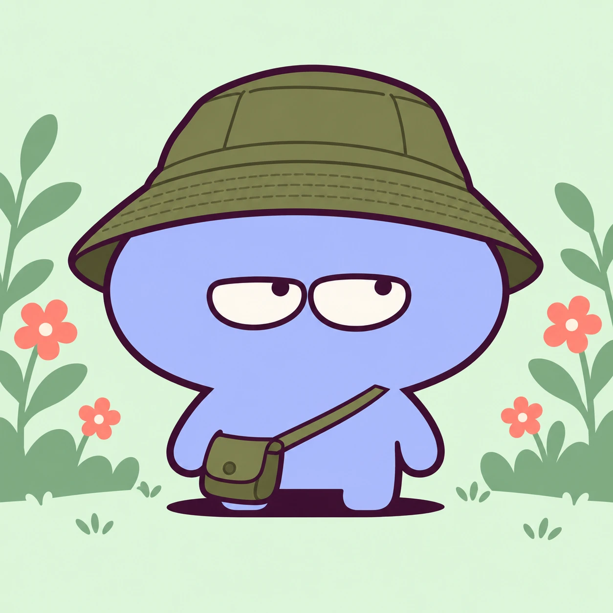 Inkpebble wearing a bucket hat